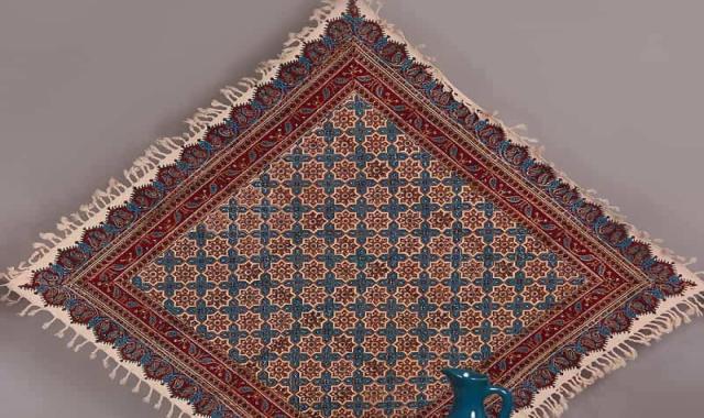 سفره قلمکار سه متری؛ رومیزی تزئینی 2 جنس (پنبه ابریشم) Esfahan