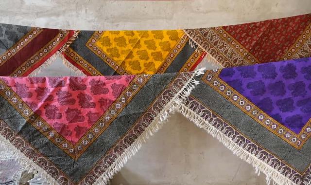 سفره رومیزی قلمکار؛ رومیزی توسینی کتان متنوع 60 * 60 سانتیمتر