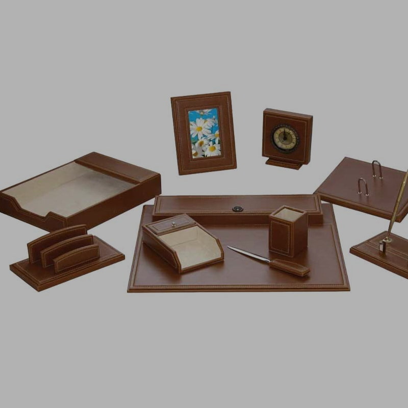 ست رومیزی جاقلمی؛ چوبی چرمی پلاستیکی مناسب میز اداری