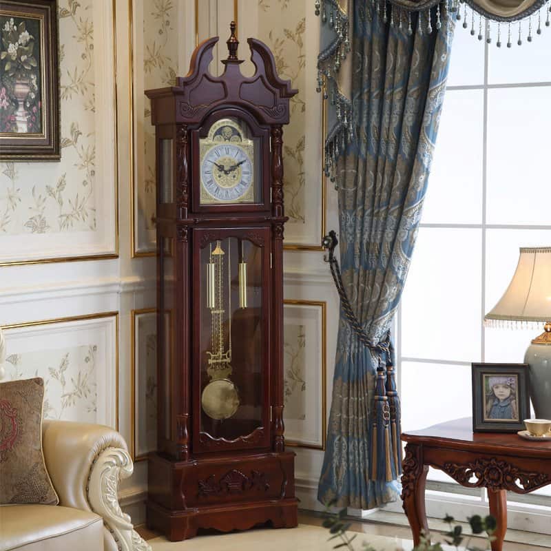ساعت ایستاده معرق کاری شده؛ گرد مستطیل جنس (گردو) clock