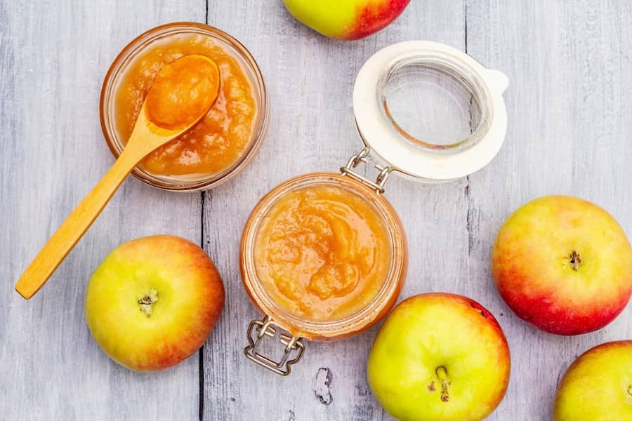 پوره سیب گلاب؛ زرد قرمز حاوی فولات فیبر آنتی اکسیدان 300 گرمی