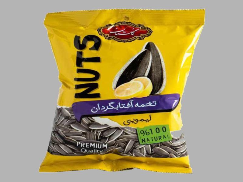 تخمه آفتابگردان لیمویی گلستان؛ طعم دار بسته بندی خوی lemon