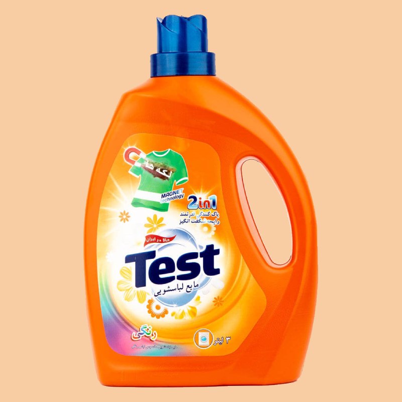 مایع لباسشویی تست؛ پاک کنندگی قوی 4 آنزیم رایحه گل بهاری (2 3) لیتری