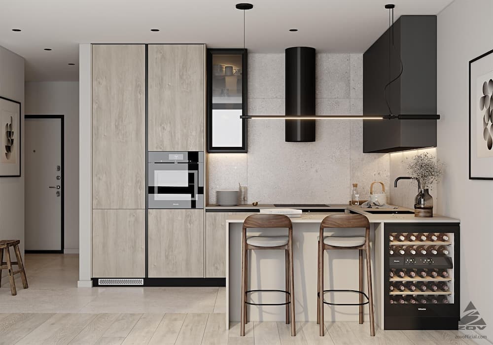 ام دی اف آشپزخانه شیک؛ شیشه ای سبک ضد خراش اندازه (8 16) میلیمتر