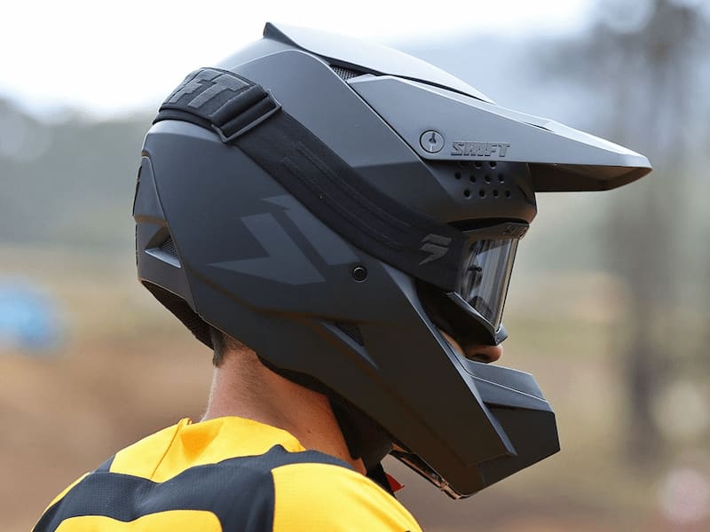 کلاه کاسکت عینک دار؛ فک دار آفرود 3 جنس پلاستیکی کربن Fiberglass