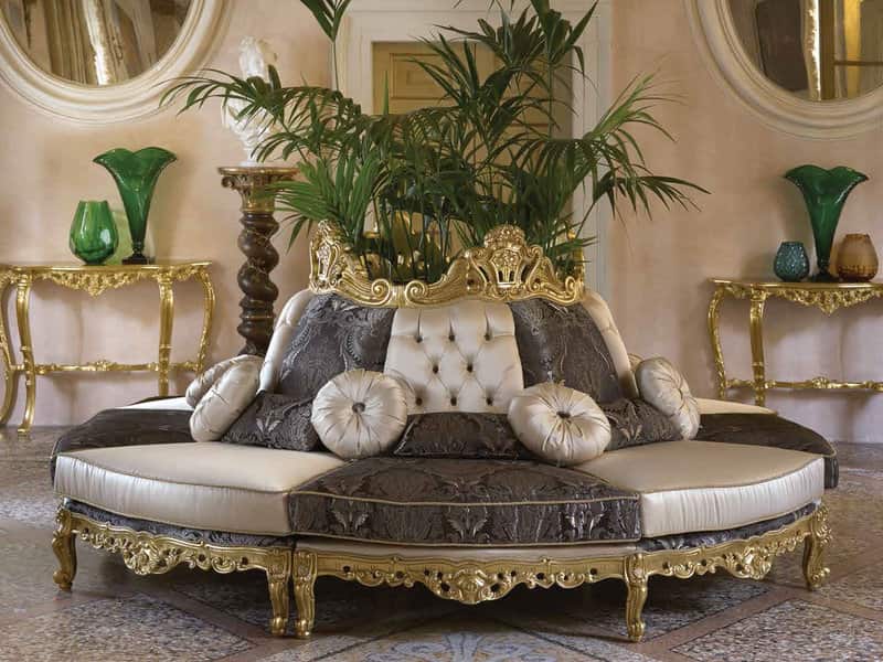 مبل سلطنتی برنز؛ مدرن سنتی گلدار 2 مدل تاج دار پرنس