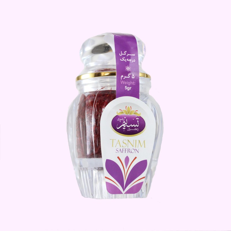 زعفران سرگل تسنیم؛ مرغوب سورت شده تازه حاوی Crocin