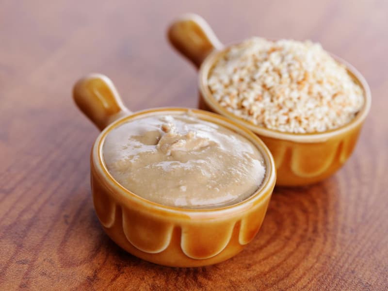 ارده شیره کنجدی؛ طبیعی سنتی قوطی (250 500 750) گرم قهوه ای