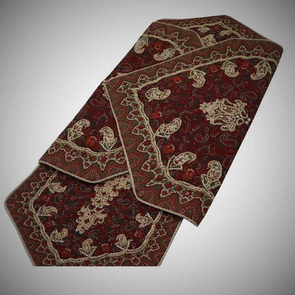 رومیزی ترمه یزد؛ مستطیل گرد مربع 2 طرح قاجار هخامنشی