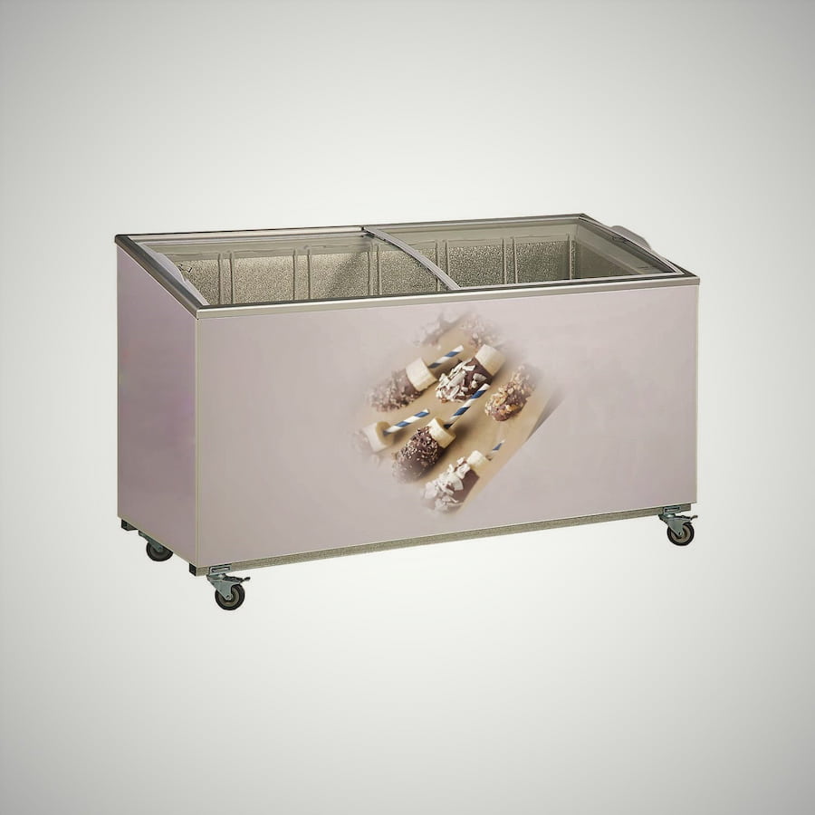 یخچال ویترینی بستنی فروشی؛ درب دوجداره جنس بدنه استیل استنلس Fridge