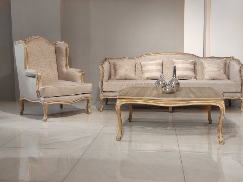 مبل فرانسوی ساده؛ شیک بادوام چشم نواز رنگ (سفید بژ خاکستری)