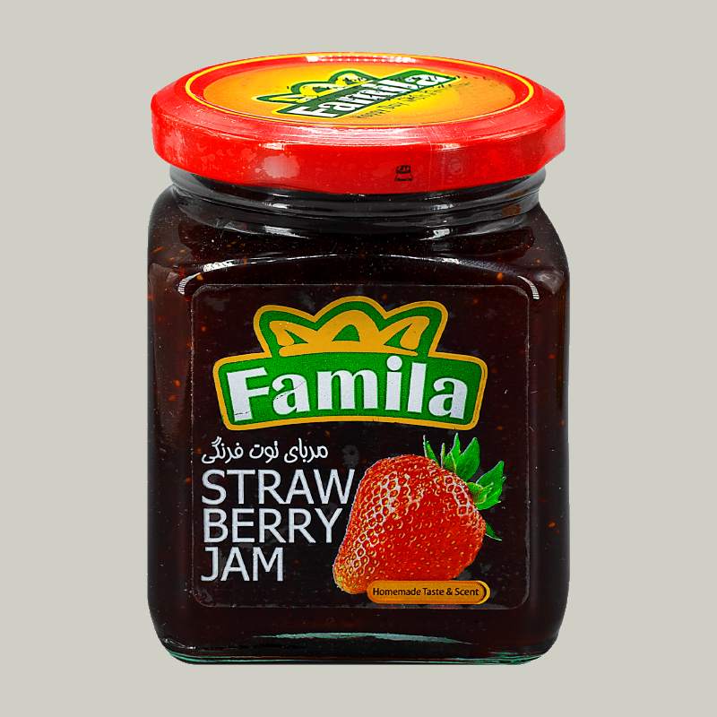 مربای توت فرنگی فامیلا؛ شیشه ای 300 گرم کاهش فشارخون Familia