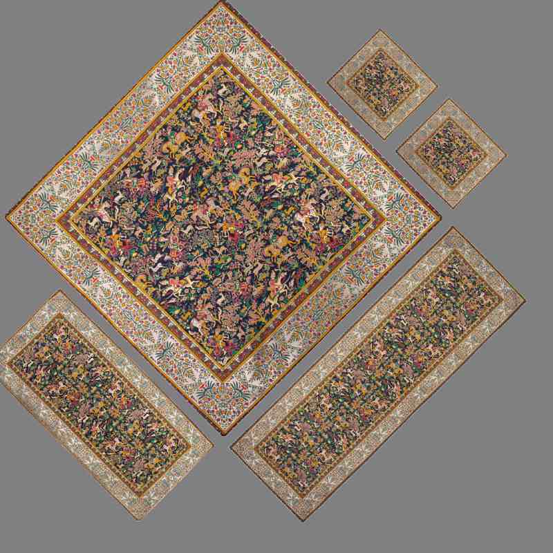 ست رومیزی ترمه ابریشم (بته جقه) تراکم بافت مناسب میز خاطره