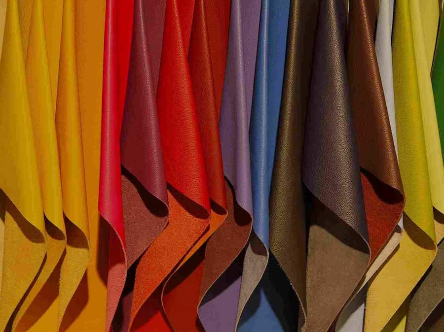 چرم اکلیلی پشت پارچه ای؛ زرد سبز آبی 2 نوع (طبیعی مصنوعی)