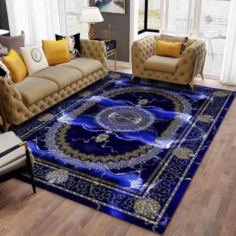 روفرشی کشدار طوسی؛ مخمل پلی‌استر مدرن باستانی اندازه (6 9 12)