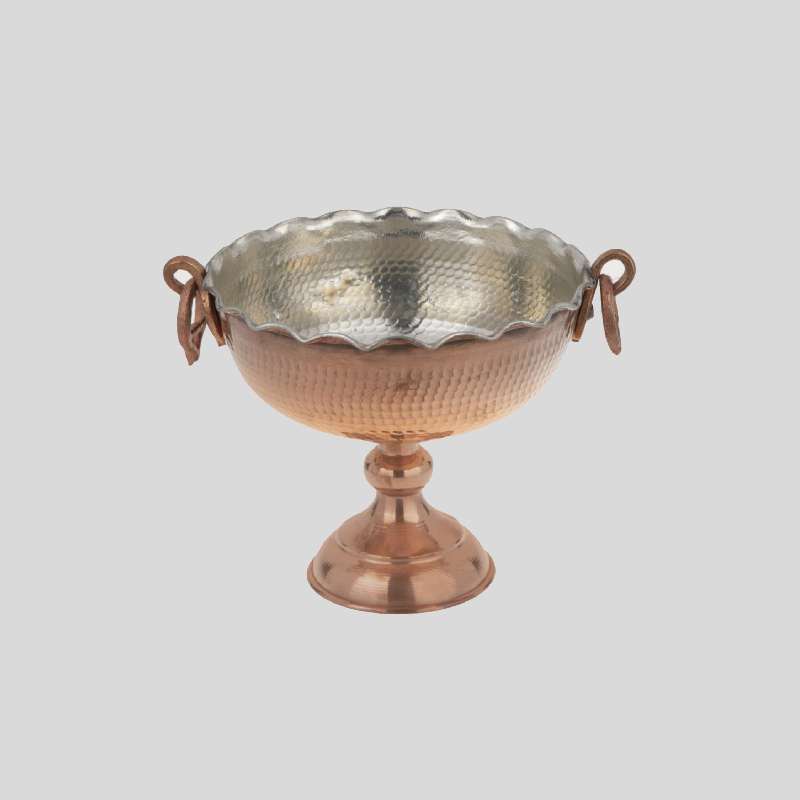 ظروف مسی شهرکرد؛ سینی شکلات خوری کاسه سبک 2 نوع صنعتی سنتی