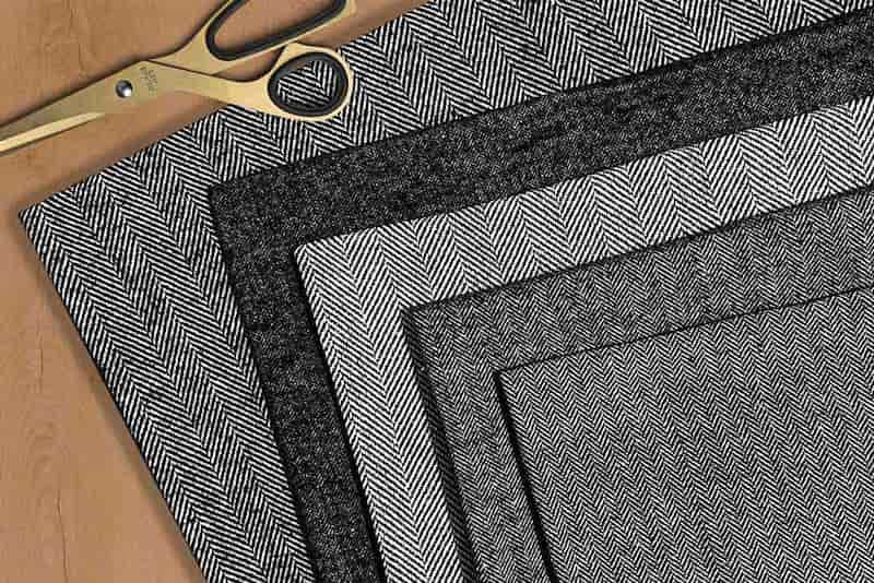 پارچه فوتر جناقی (نمدی) پشمی کرمی سبز مشکی عرض 150 سانتیمتر