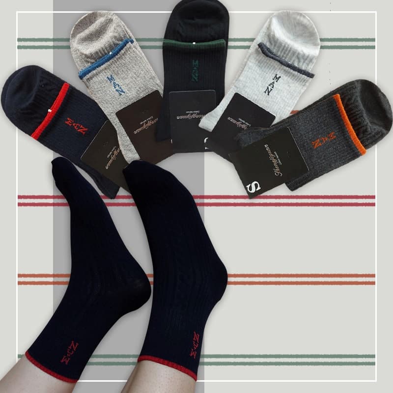 جوراب نیم ساق مردانه؛ نخی نانو 3 رنگ سفید مشکی طوسی