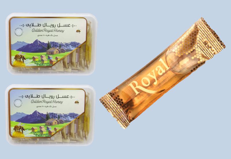 عسل تک نفره رویال؛ طبیعی کندویی کم جا حمل آسان بسته بندی (20 50 80 گرمی)