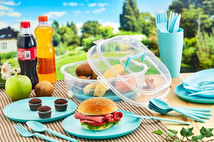 ظروف پلاستیکی سفری؛ بشقاب قاشق لیوان سبک ضد ضربه ( 10 70) پارچه