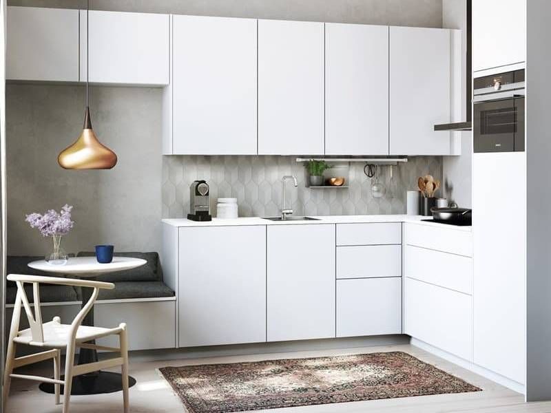 ام دی اف آشپزخانه کوچک؛ صاف مقاوم 3 رنگ قهوه ای سفید طوسی