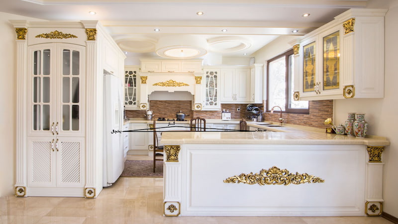 ام دی اف سفید طلایی؛ طرح دار ساده بادوام 2 رنگ مات براق