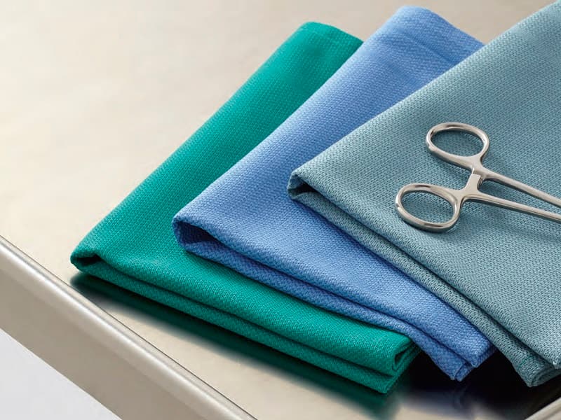 پارچه بیمارستانی یزد؛ آبی صورتی سبز یکبار مصرف 2 جنس تترون ترگال