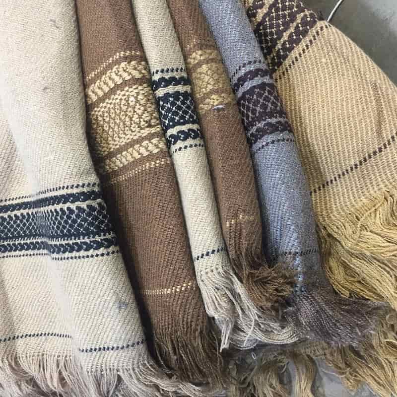 پتو مردانه افغانی (شال) پشم شتر گوسفند مخملی 2 رنگ تیره روشن