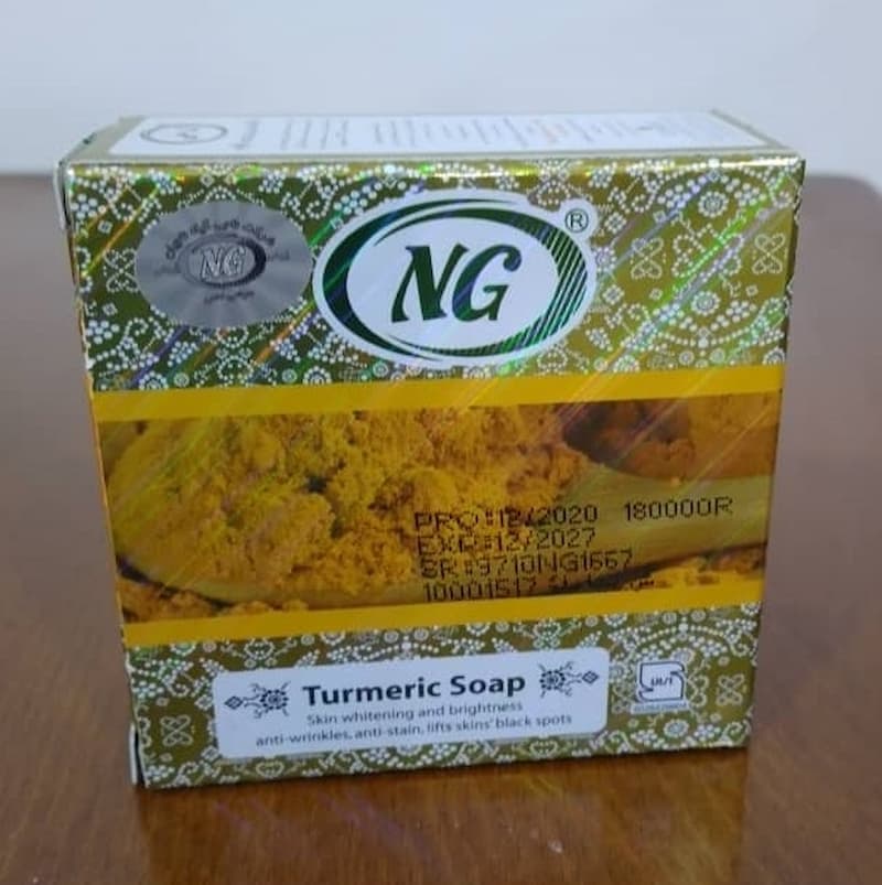 صابون زردچوبه ان جی؛ رفع زخم چروک آبرسان پوست حاوی ویتامین E