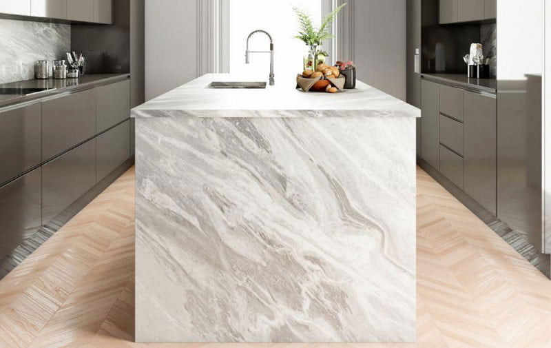 ام دی اف طرح سنگ طوسی؛ صاف یکنواخت 3 کاربرد کمد کابینت کتابخانه Iran