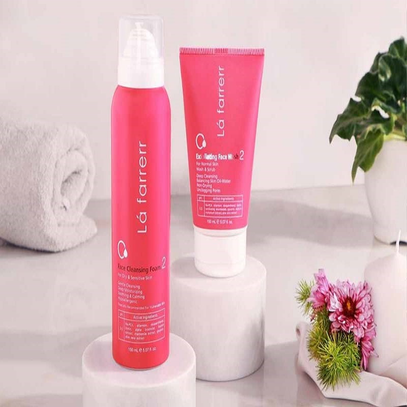 شوینده پوست چرب لافارر؛ لایه بردار عصاره آلوئه ورا 2 نوع ژل فوم