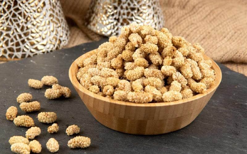 توت سفید خشک؛ درمان کم خونی کاهش کلسترول 2 حاوی کربوهیدارت Fiber