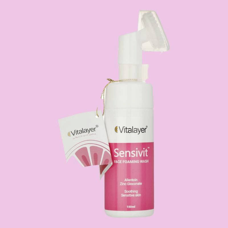 فوم شستشوی صورت ویتالیر صورتی؛ عصاره خیار ضد لک آکنه ویتامین C