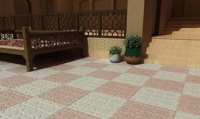 موزاییک حیاط در کرمان؛ لرزشی پرسی 40*40 سانتی متر روف گاردن