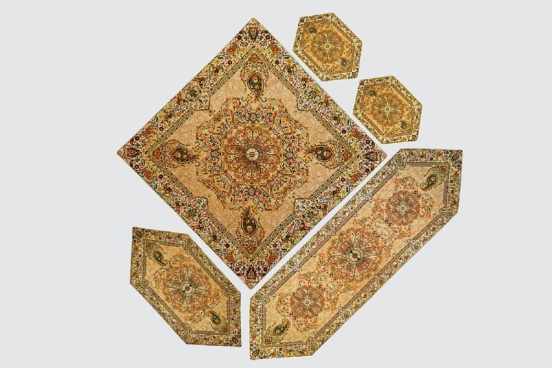 رومیزی ترمه طلایی؛ تزئین دکوراسیون منزل مربع مستطیل (یک چند تکه) tablecloth