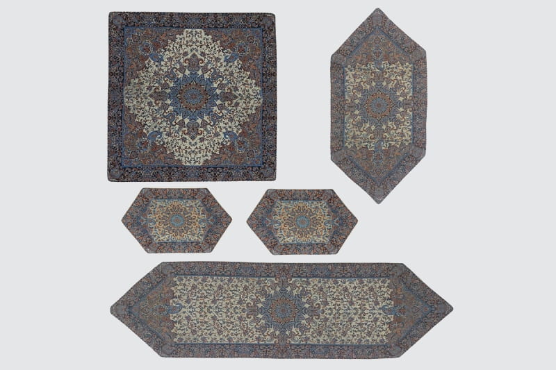 رومیزی ترمه طوسی؛ هنر نفیس ایرانی نقش نگار متنوع (فلامنت پلی استر)