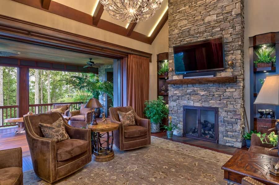 سنگ آنتیک اتاق پذیرایی؛ خرده سنگ تراورتن عایق (صوتی حرارتی)