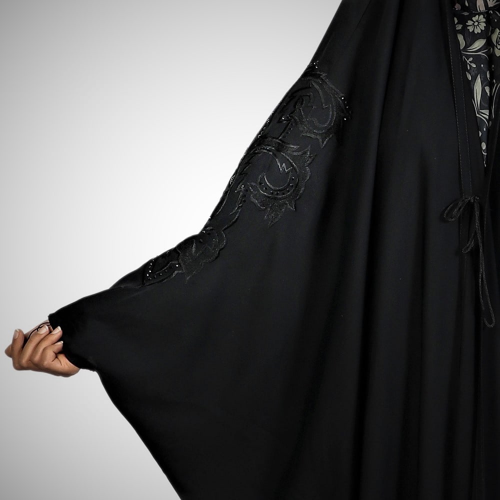 پارچه چادر مشکی گلدوزی شده؛ ساده عربی 3 جنس پنبه ابریشم پلی استر