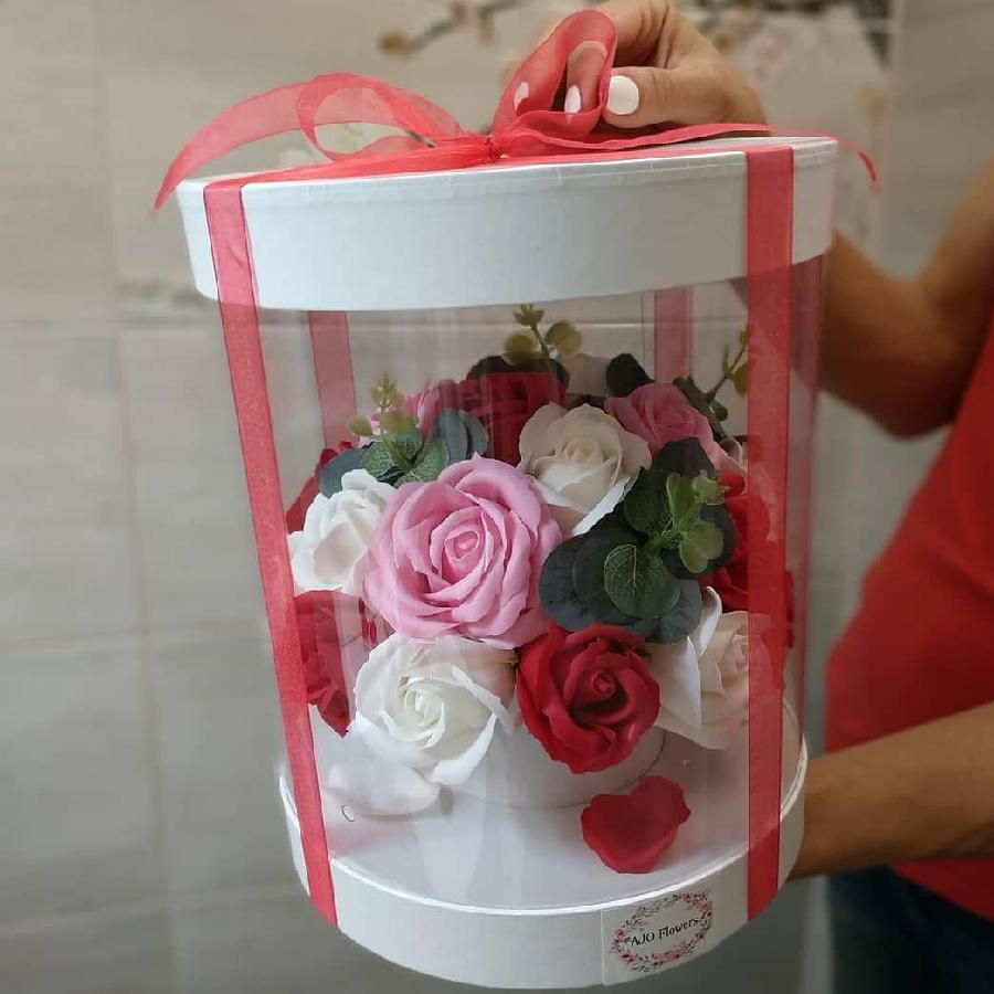 جعبه کادو استوانه ای؛ مقوایی فلزی طلقی 3 سایز (کوچک متوسط بزرگ)