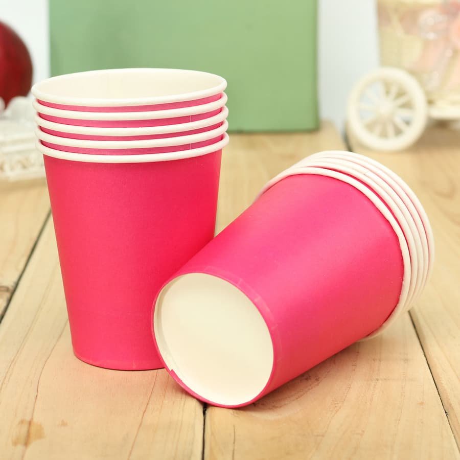 لیوان یکبار مصرف پلاستیکی 500 عددی؛ زرد سفید مشکی Polymeric