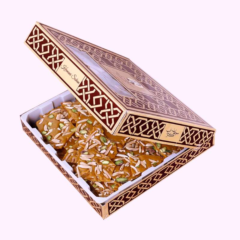 سوهان عسلی کرمانی؛ ترد تازه رژیمی حاوی مغزیجات وزن 450 گرم