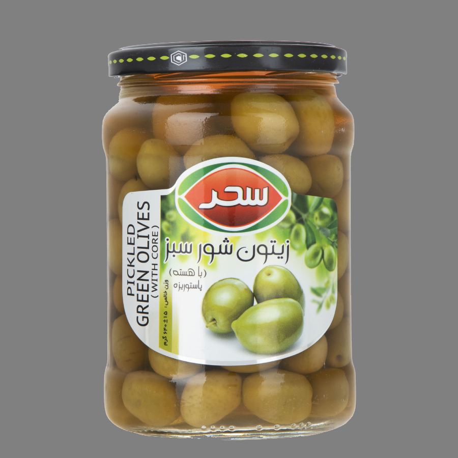 زیتون شور سحر؛ سبز سیاه محصول رودبار (500 1000) گرمی