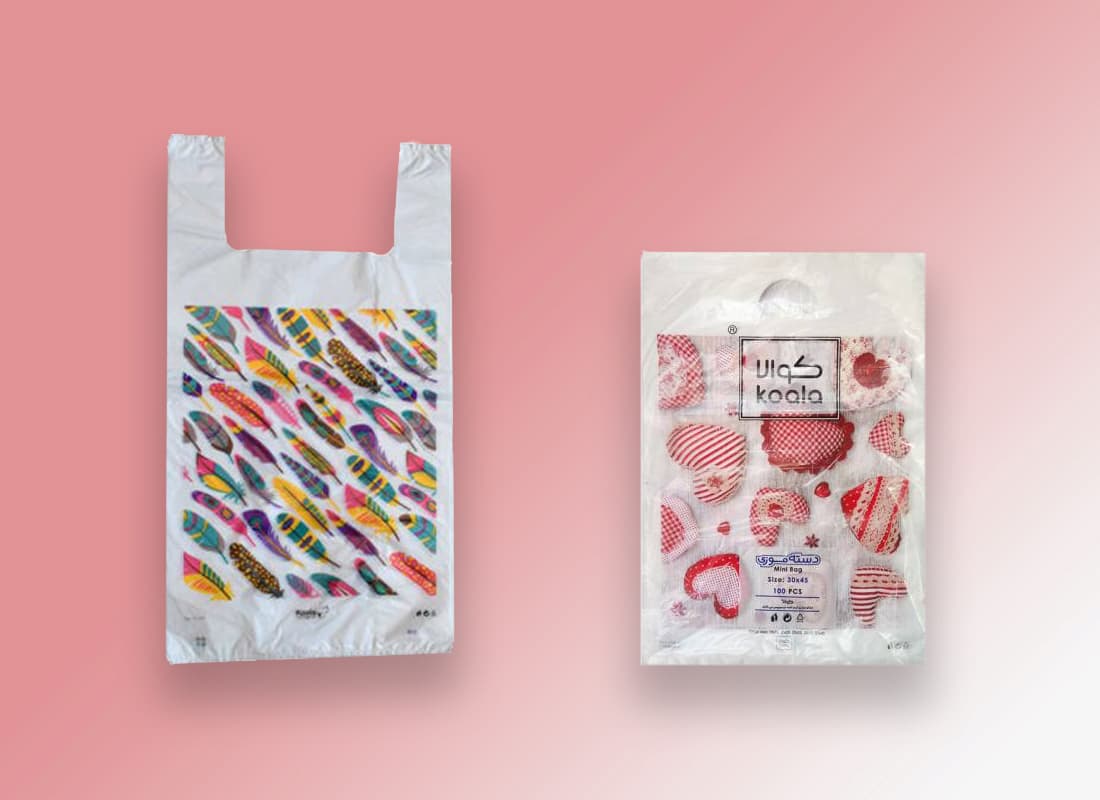 نایلکس رکابی کوالا؛ سفید طرح دار سایز 52*63 سانتی متر Koala