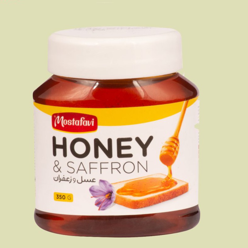 عسل زعفرانی مصطفوی؛ خالص طبیعی آرامش بخش مس سدیم (100 150 200) گرمی