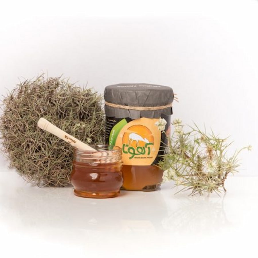 عسل طبیعی آهوتا؛ آویشن مرکبات چهل گیاه شفاف منگنز پلی فنل Ahota