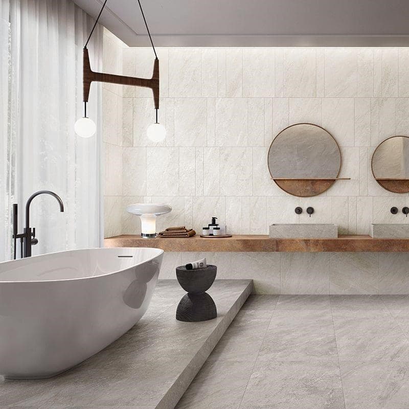 کاشی تبریز طرح نوبل؛ نمای ساختمان روشن تیره Tabriz tile