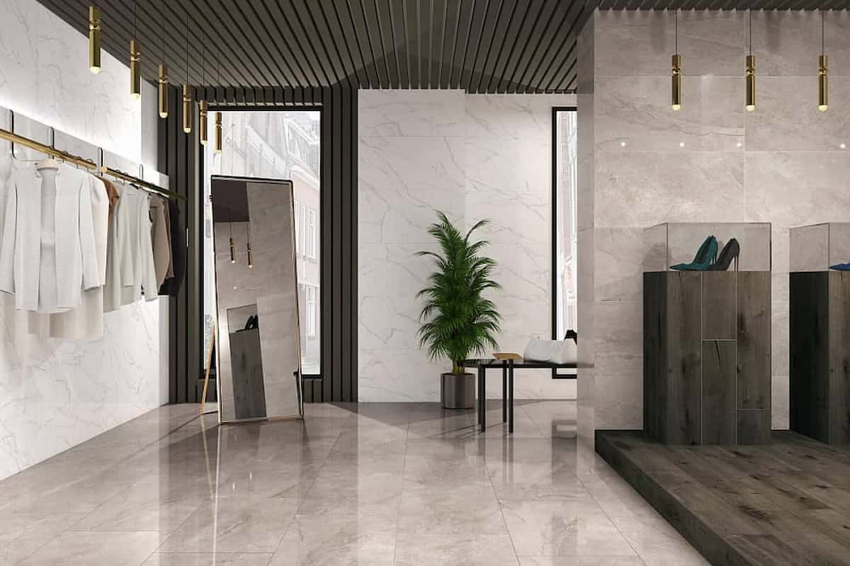 کاشی سرامیک کلکته (سرامیک) براق ضد ضربه ساییدگی حاوی رگه طلایی