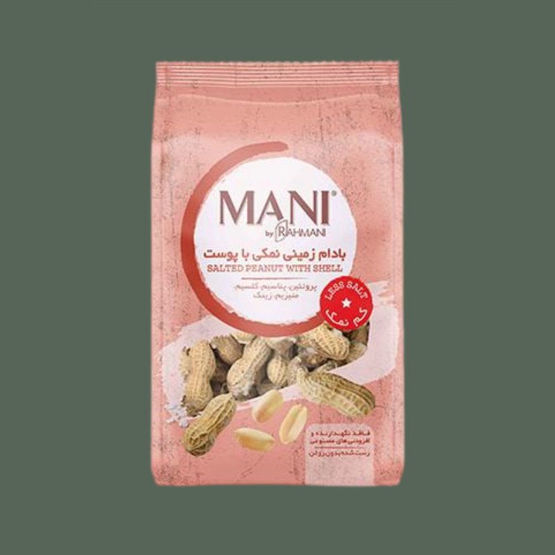 بادام زمینی مانی؛ نمکی فلفلی سرکه ای حاوی منگنز ویتامین (A B)