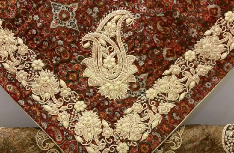 ترمه دست دوز؛ سنتی جانماز سجاده رومیزی سفره 2 مدل ساده طرحدار