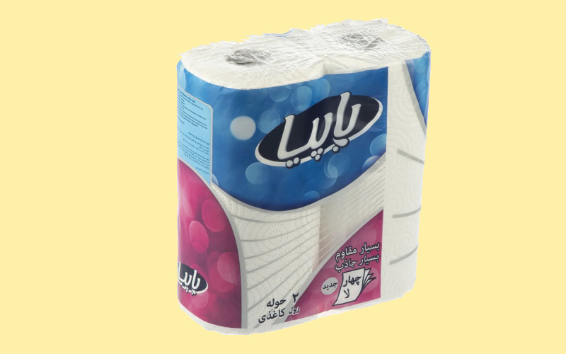 دستمال کاغذی پاپیا 12 عددی؛ لوله ای نرم لطیف گلدار Napkin